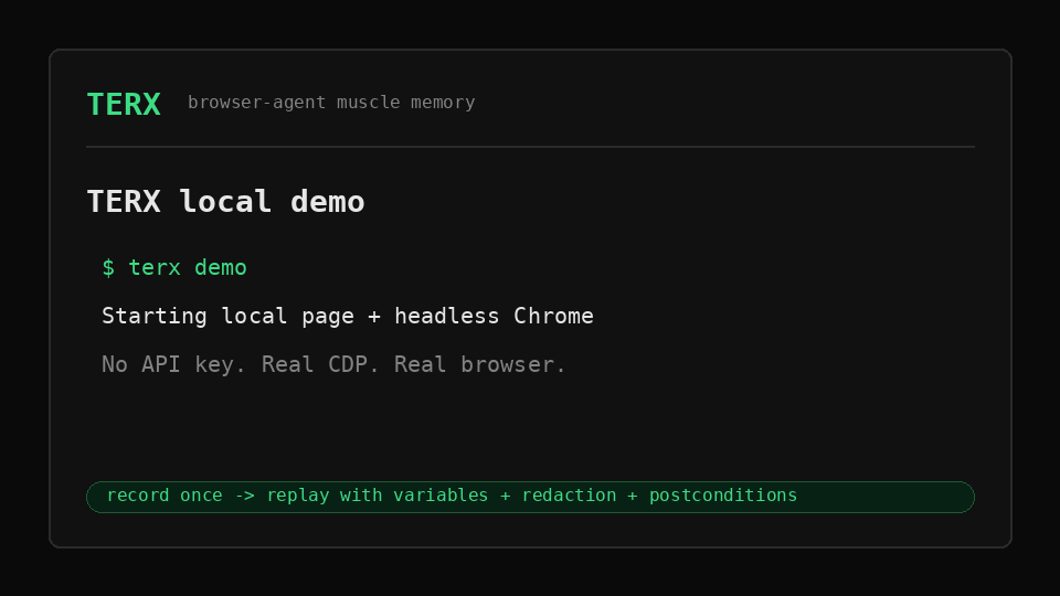 TERX local replay demo